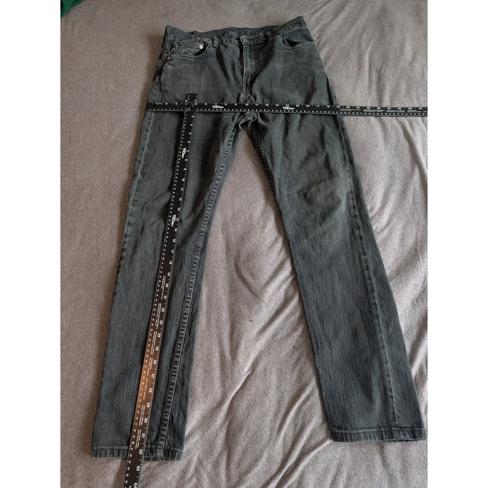 Levis 511 Slim Fit Jeans Faded Black Denim 33x32 Repaired Crotch 62209-0016